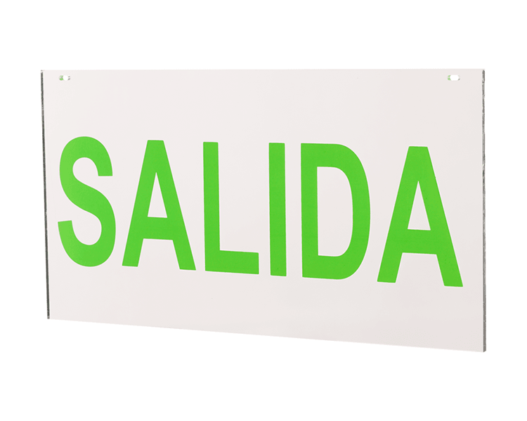 Exit Sign Acrylic Panel SALIDA