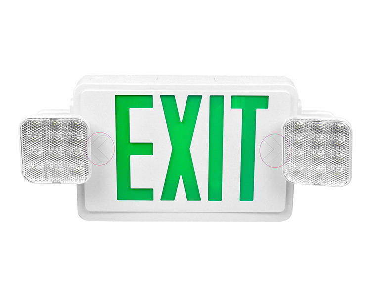 JLEC2GW-LED Combo Emergency Exit Sign with Green Letters