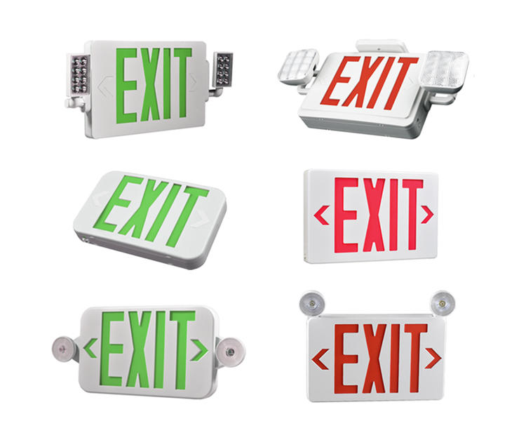 JLECB2RW-New Slim Red Letters Emergency Exit Sign with LED Heads
