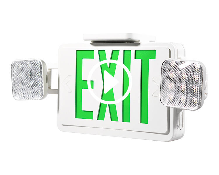 JLEC2GWRC-LED Emergency Exit Sign Combo With Remote Capable